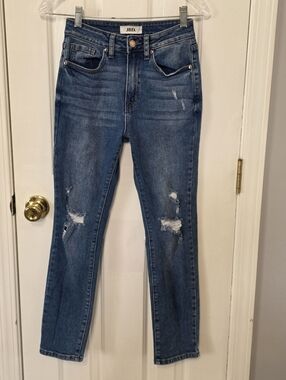 JBD Blue Distressed Skinny Jeans Size 24
